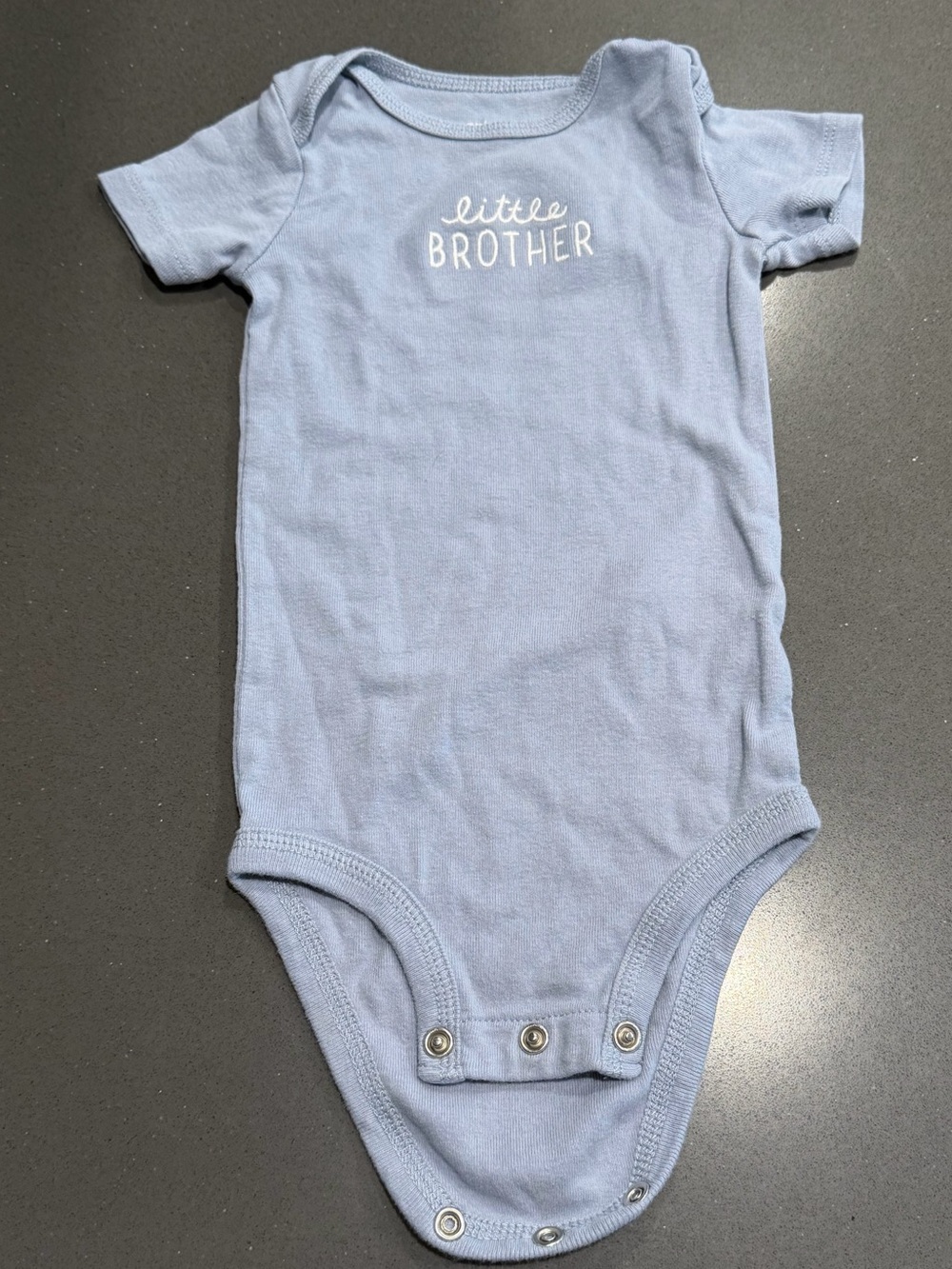 Carter's Light Blue "Little Brother" Short-Sleeve Bodysuit